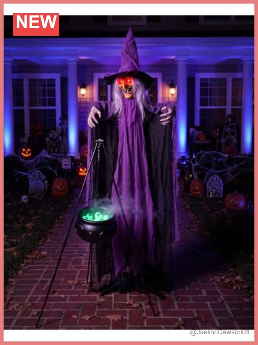 6ft Life Size Animatronic Witch Halloween Prop Sound Activated
